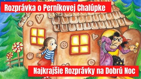 Ilustrácia medovníkového domčeka alebo scéna z tradičnej rozprávky