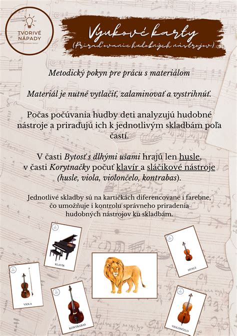 Schéma štruktúry a metodických aktivít k hudobnému cyklu Karneval zvierat