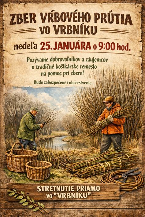 Zber prútia a listov na výrobu venca