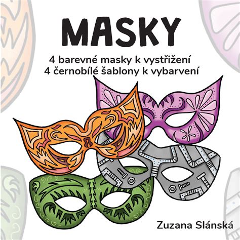 Rodina tvorí papierové karnevalové masky