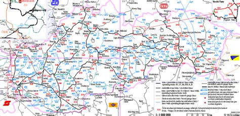 Mapa východného Slovenska s vyznačenými historickými kaštieľmi