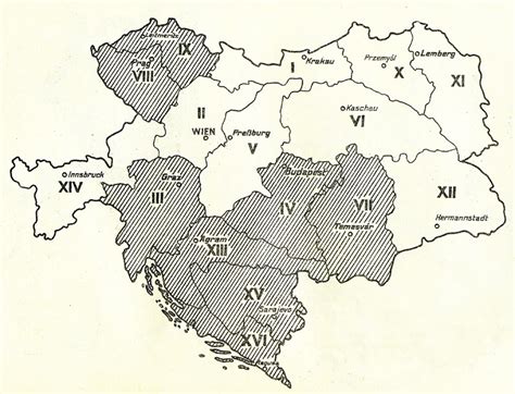 mapa Habsburskej monarchie za vlády Márie Terézie s vyznačenými reformnými zmenami