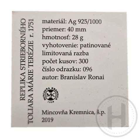 ukážka kremnického toliara Márie Terézie