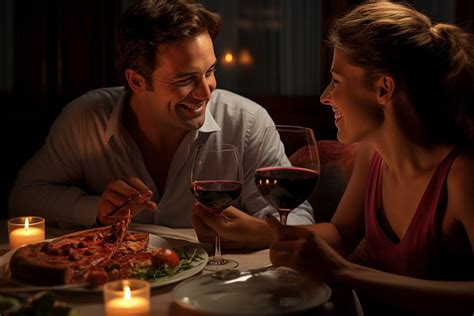 Pár na romantickej večeri pri sviečkach