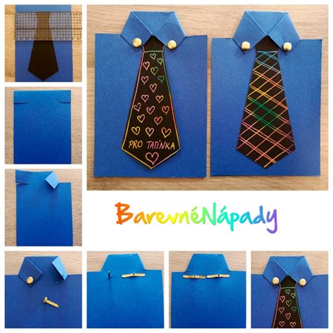 vizuálna schéma balenia darčeka do tvaru pánskej košele s kravatou