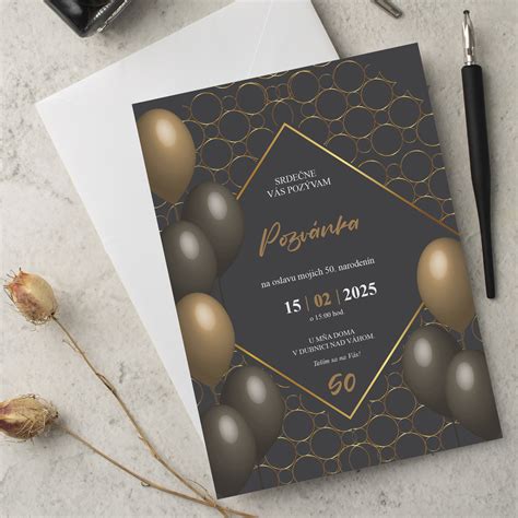 Elegantná narodeninová pozvánka s prvkami personalizácie