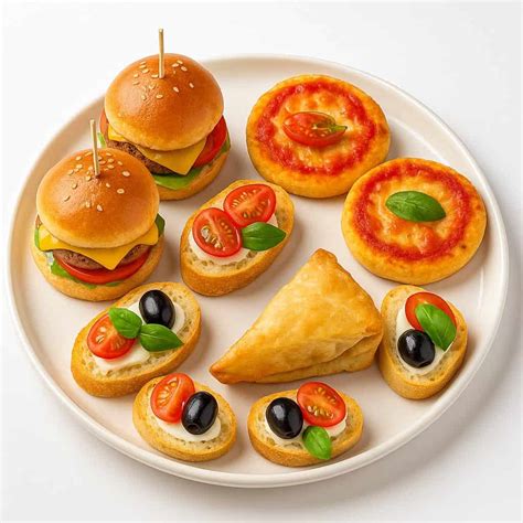 Výber rôznych slaných chuťoviek a finger food