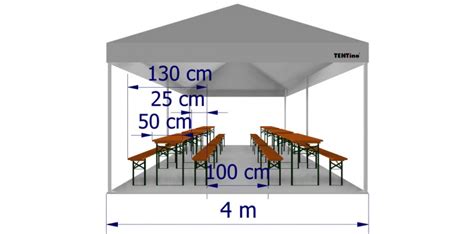 Schéma rozmerov párty stanu 3x6 m v záhradnom priestore