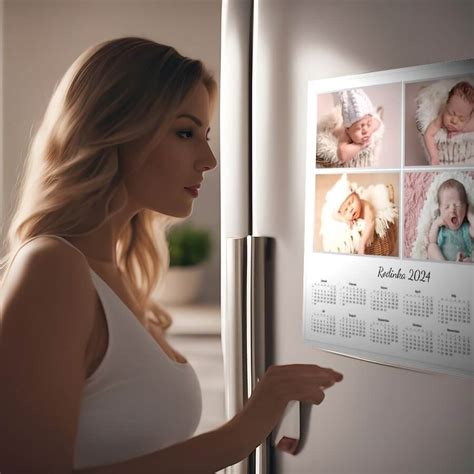 Personalizovaný fotokalendár visí na stene s rodinnými fotografiami