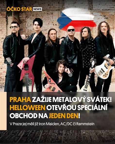 Informatívna infografika zobrazujúca časovú os a kľúčové éry kapely Helloween od jej vzniku až po súčasnosť