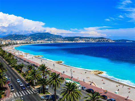 Mapa Francúzskej riviéry s vyznačenými mestami Nice, Cannes a Monako