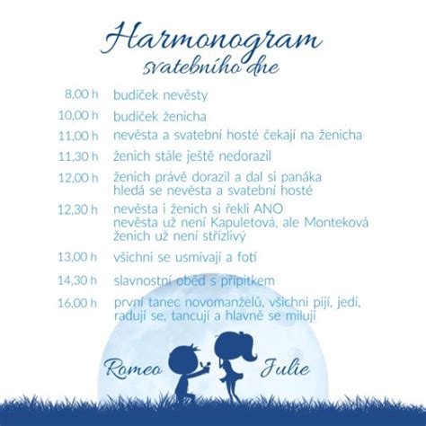 infografika znázorňujúca ideálny časový harmonogram svadobného dňa od ranných príprav až po polnočnú zábavu