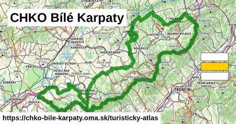 Mapa CHKO Biele Karpaty s vyznačenými prírodnými rezerváciami