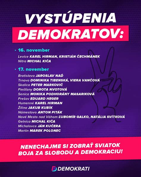 Infografika s programom podujatí k 17. novembru v Bratislave