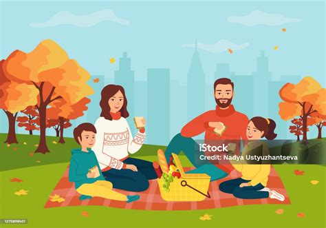 rodina na pikniku v parku počas slnečného dňa