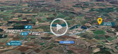 Mapa s vyznačeným výrobným závodom ABW v Kráľovej pri Senci