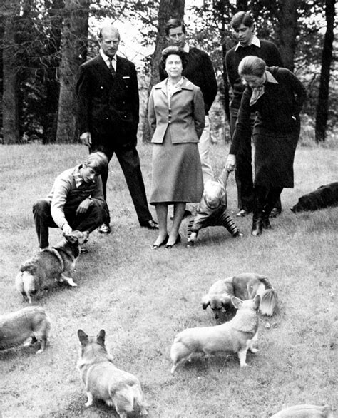 Fotografia kráľovnej Alžbety II. s jedným z jej milovaných psov Corgi