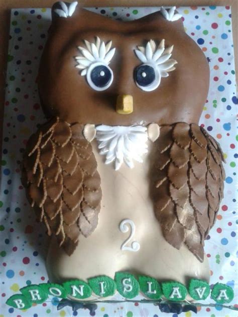 Schéma postupu skladania torty Sova