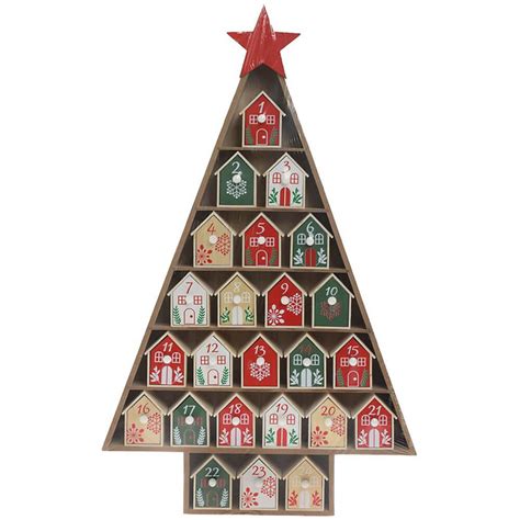 Drevený adventný kalendár v tvare vianočného vláčika s 24 zásuvkami
