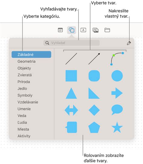 Ukážka vytvorených papierových tvarov zoradených na pracovnej podložke
