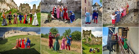 Rodiny tancujúce stredoveké tance