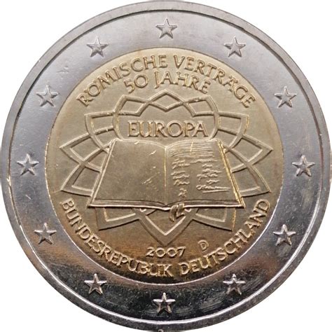 Vzor pamätnej 2-eurovej mince k 50. výročiu Rímskej zmluvy