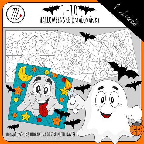 Deti vyfarbujúce halloweenske omaľovánky
