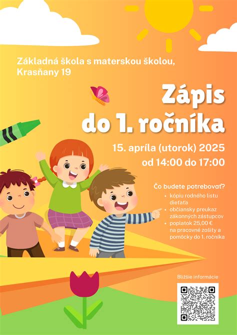 Schéma procesu zápisu dieťaťa do 1. ročníka základnej školy vrátane termínov a administratívnych krokov