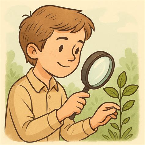 Deti pozorujú rastliny pomocou lupy