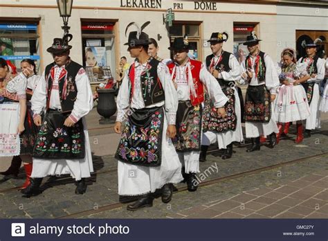 Slovak folklore ensemble Ostroha performing in traditional costumes in Ireland