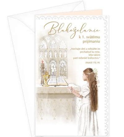 Magnetka s motívom dievčatka k prvému svätému prijímaniu.