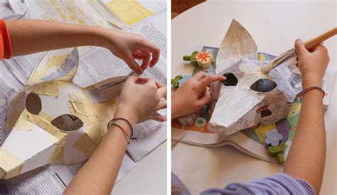 Schéma tvorby masky technikou papier-mâché