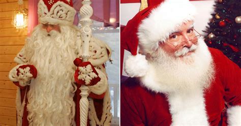 Infografika porovnávajúca Deda Mráza, Santa Clausa a Mikuláša