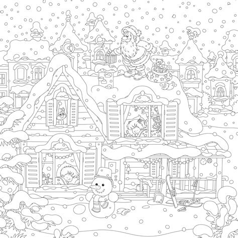 Antistresová vianočná omaľovánka pre dospelých s jemnými detailmi