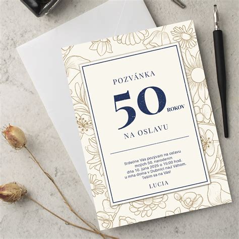 Elegantná pozvánka na zlatú svadbu