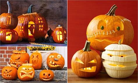 Ukážka rôznych halloweenskych motívov ako tekvice, duchovia a kostry použiteľných na pozvánkach.