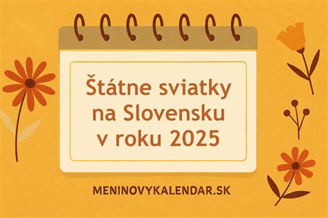 Ilustrácia kalendára s vyznačenými dátumami menín na Slovensku