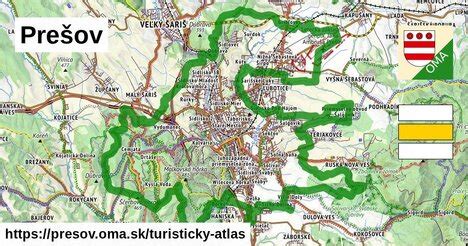 mapa centrálnej zóny mesta Prešov so vyznačenými inštitúciami a pamiatkami