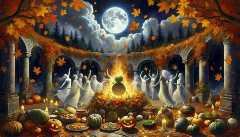 infografika znázorňujúca historickú časovú os od sviatku Samhain po dnešný Halloween