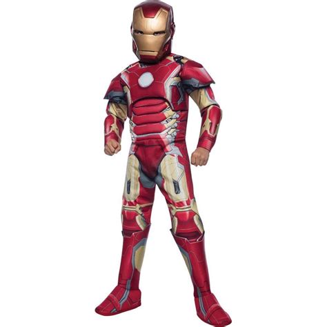 detský kostým Iron Man s realistickým vzhľadom, možno s dieťaťom v póze superhrdinu