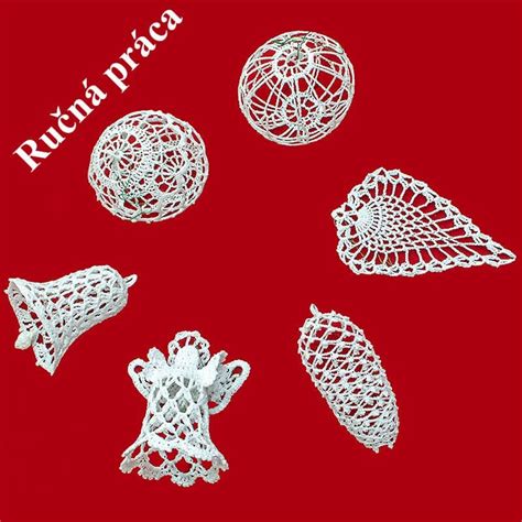 Ukážka ručne háčkovaných vianočných ozdôb.