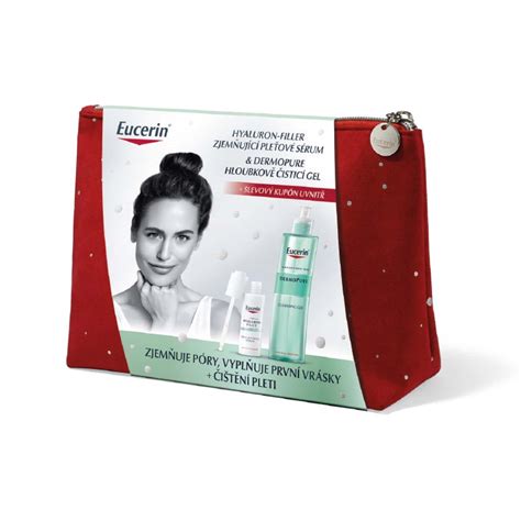 Fotografia darčekovej kazety Eucerin Hyaluron-Filler obsahujúcej očný krém a ďalšie produkty