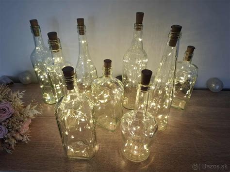 Fľaše s LED osvetlením pre adventnú atmosféru