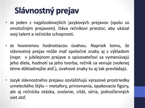 Schéma štruktúry slávnostného prejavu: oslovenie, úvod, jadro a záver