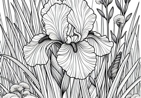 ilustrácia dúhy a kvetu kosatca ako symbolov mena Iris