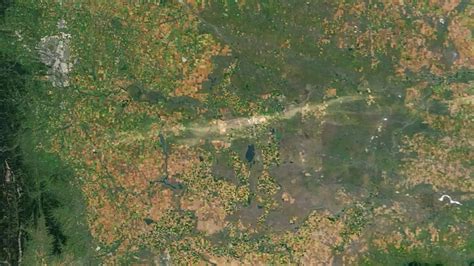 Satelitná snímka Kanady s vyznačenými geografickými regiónmi