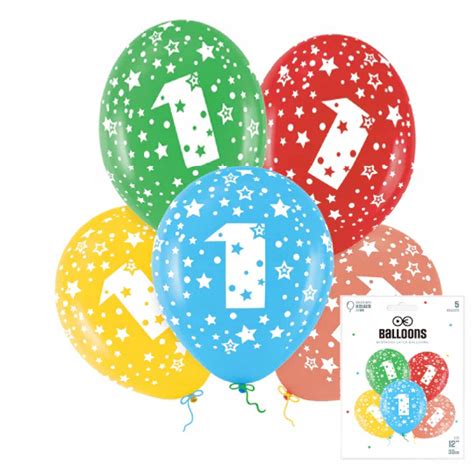 dekorácie na prvú narodeninovú oslavu s balónmi a číslom 1