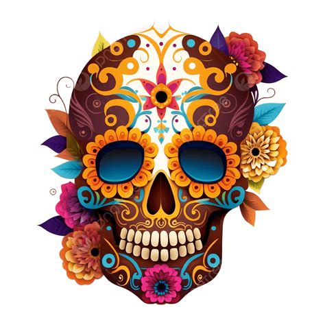 Farebná lebka (calavera) z Día de los Muertos