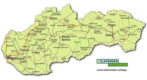 Mapa Slovenska s označenými mestami s 24/7 prevádzkami