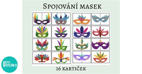Tematické omaľovánky s karnevalovými maskami a kostýmami